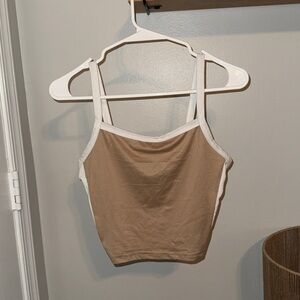 Tan and White Tank Top